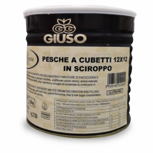 Pesche a cubetti 12x12 in sciroppo Giuso linea Amordifrutta